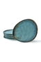 Hermia ST045123FRA7AJD13030AS8P00 Juego para Servir Tartas, Cerámica, Turquesa, 23 cm, 6 Piezas